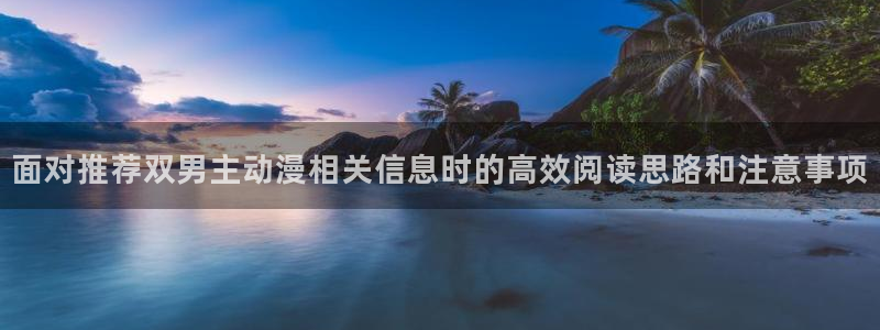 动漫在线网站:面对推荐双男主动漫相关信息时的高效阅读思路和注意事项